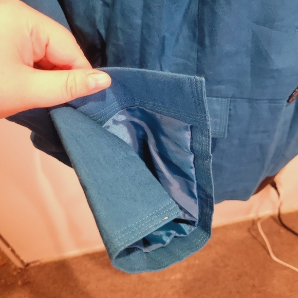 JG hook size 26w linen blend bright blue blazer jacket - Picture 2 of 5